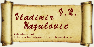 Vladimir Mazulović vizit kartica
